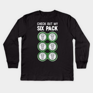 Check Out My Six Pack Beer Funny Kids Long Sleeve T-Shirt